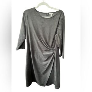 Talbots Faux Suede Cinched Wrap Dress, Size 14